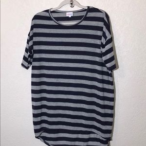 LuLaRoe Small Navy Grey Lo-hi short sleeve